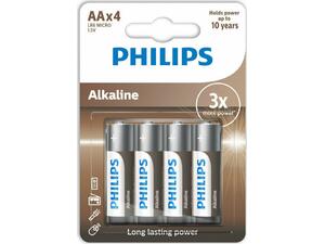 Μπαταρίες PHILIPS Alkaline AA LR6 1.5V συσκευασία 4 τεμαχίων LR6A4B/10